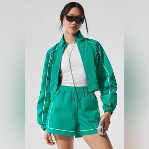 Alo Spruce Green Motivate Full-Zip Track Jacket